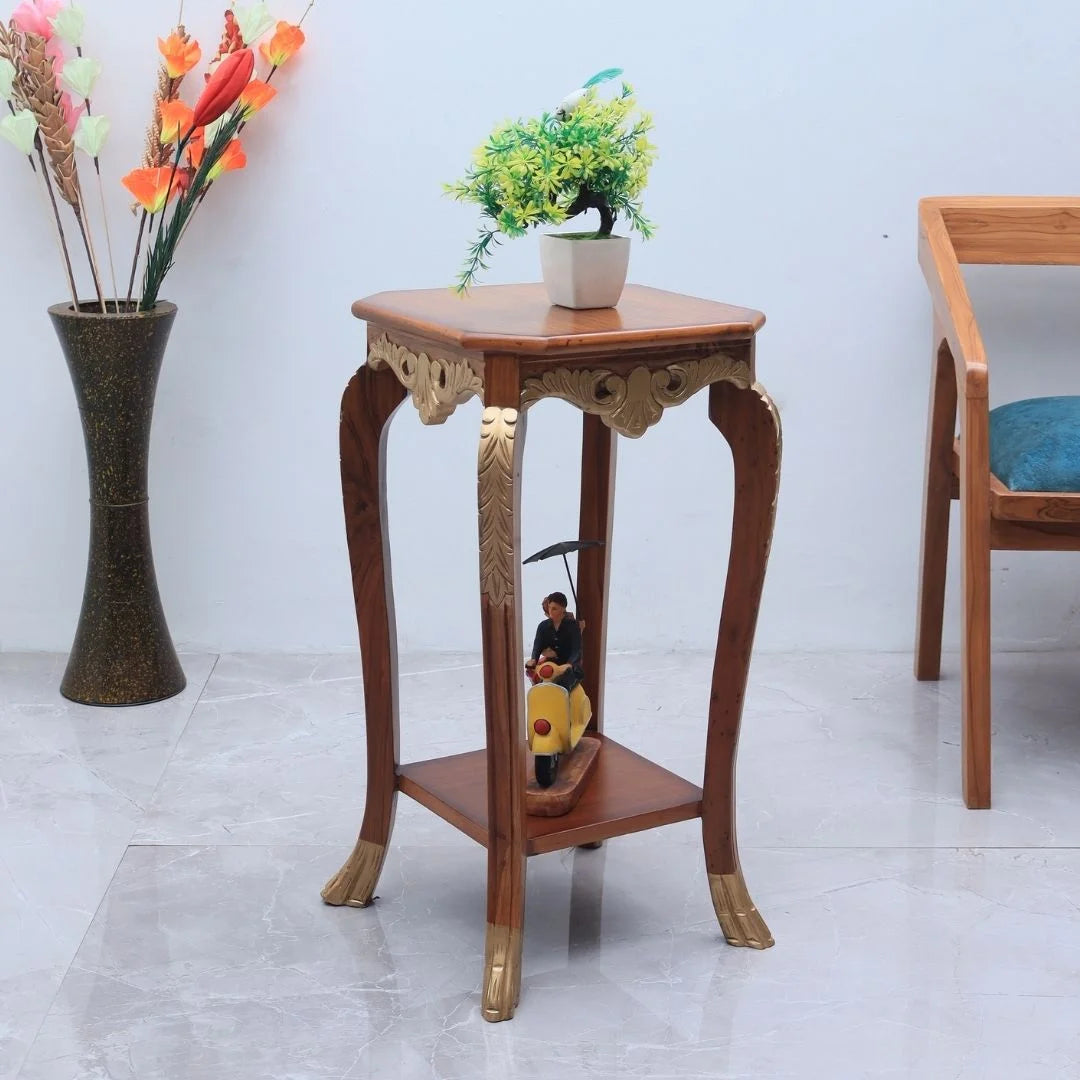 Vista Teak Wood Planter Table (Teak) lifestyle image