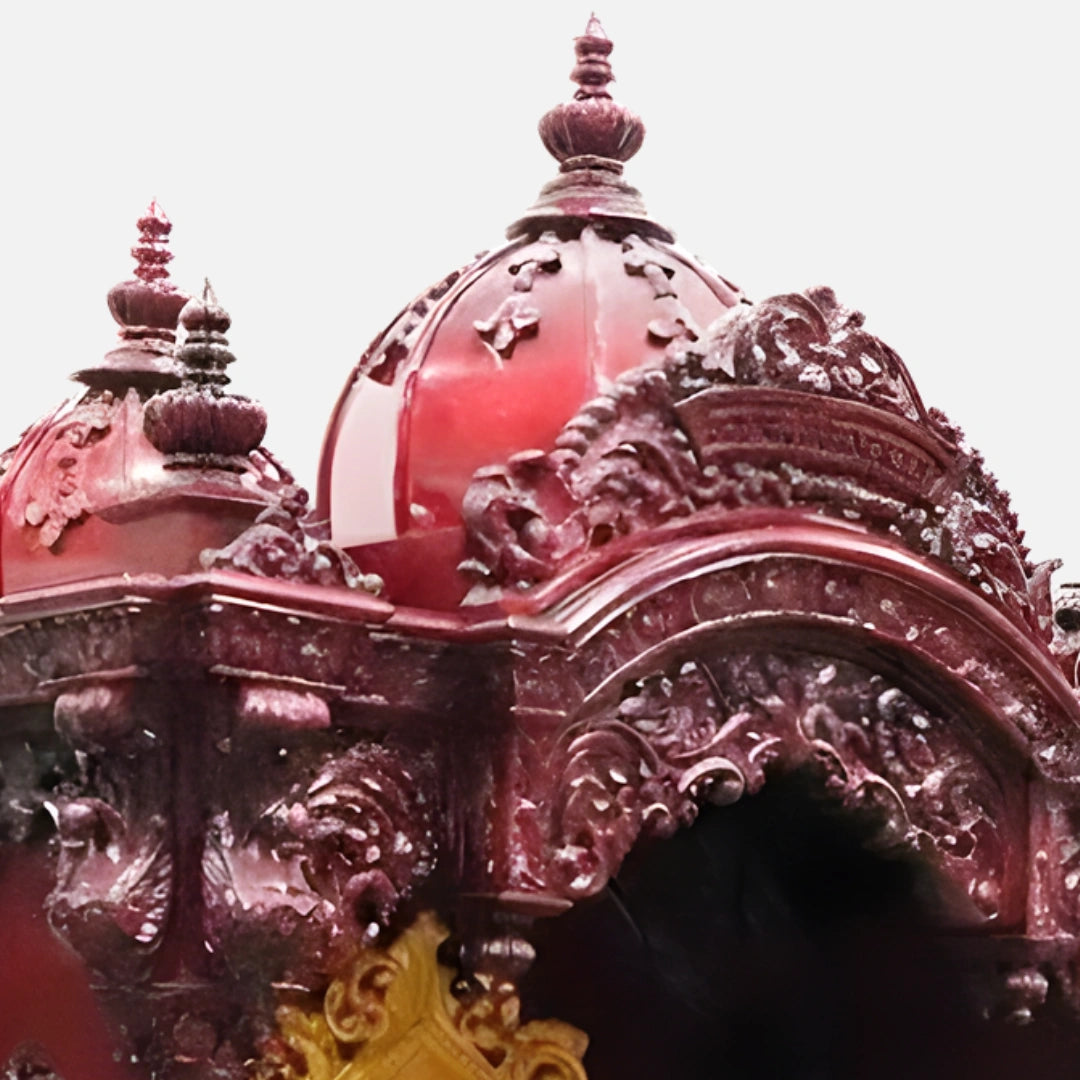 Vivaan Teak Wood Mandap (Cherry) dome carving view 