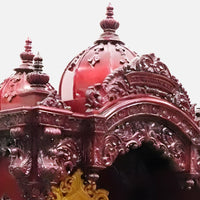 Vivaan Teak Wood Mandap (Cherry) dome carving view 