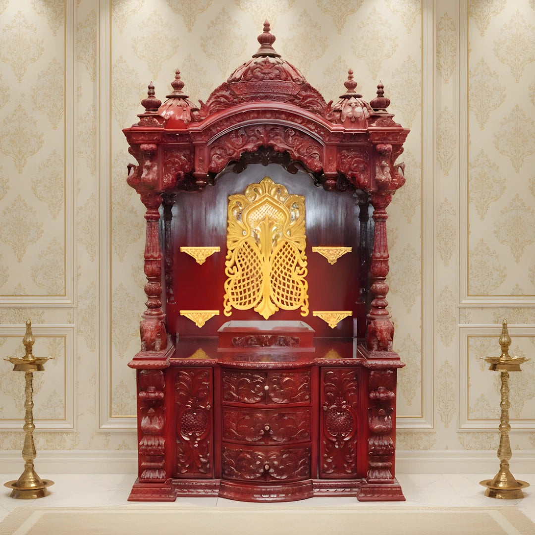 Vivaan Teak Wood Mandap (Cherry) lifestyle view 