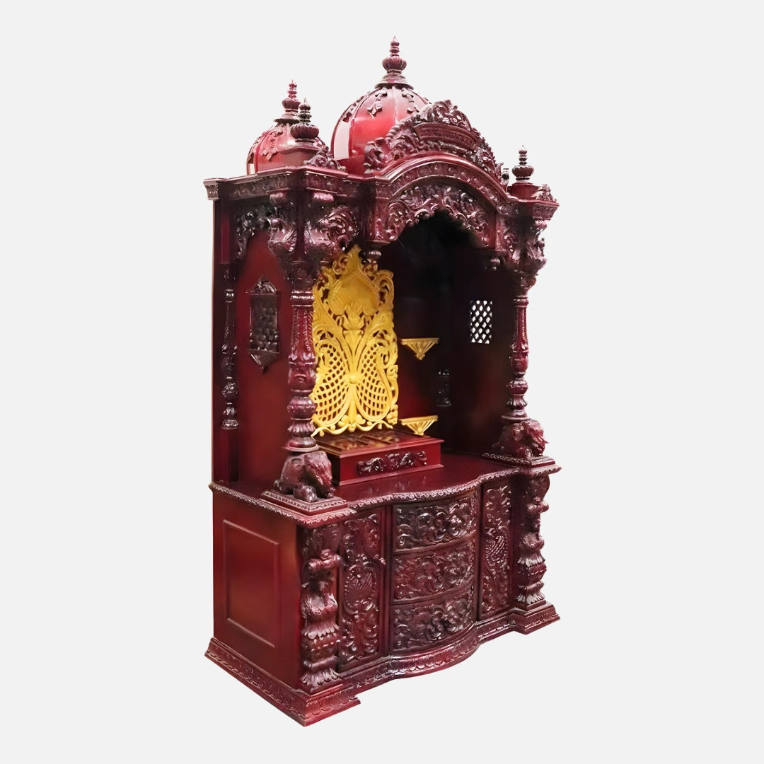 Vivaan Teak Wood Mandap (Cherry) side angle
