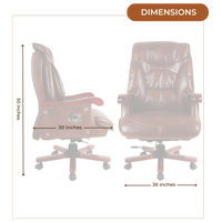 Voila Big and Tall Recliner Office Executive Chair (Brown) Dimensions