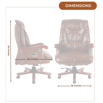 Voila Big and Tall Recliner Office Executive Chair (Brown) Dimensions
