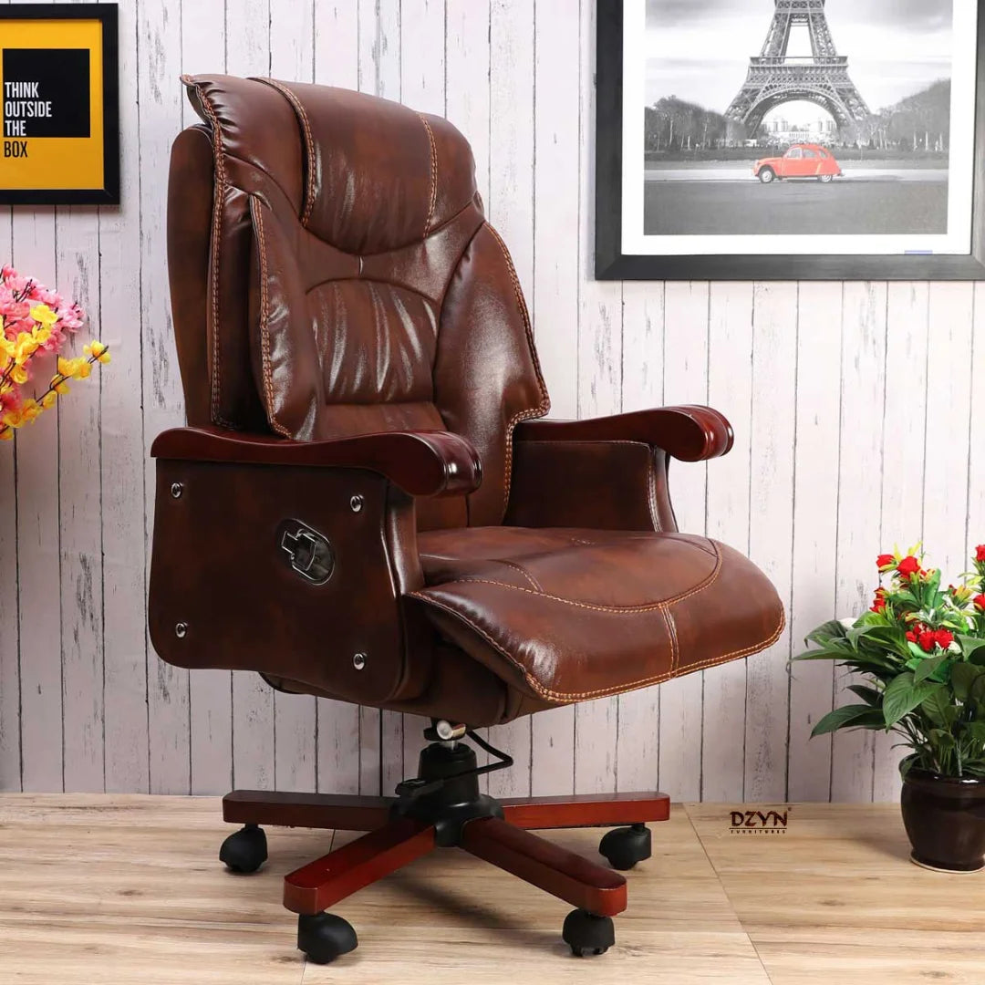 Voila Big and Tall Recliner Office Executive Chair (Brown) Lifestyle View
