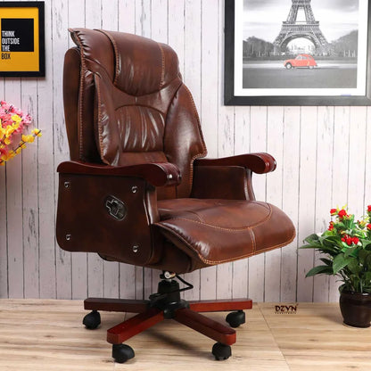 Voila Big and Tall Recliner Office Executive Chair (Brown) Lifestyle View