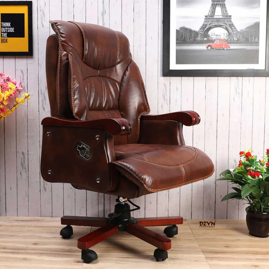 Voila Big and Tall Recliner Office Executive Chair (Brown) Lifestyle View