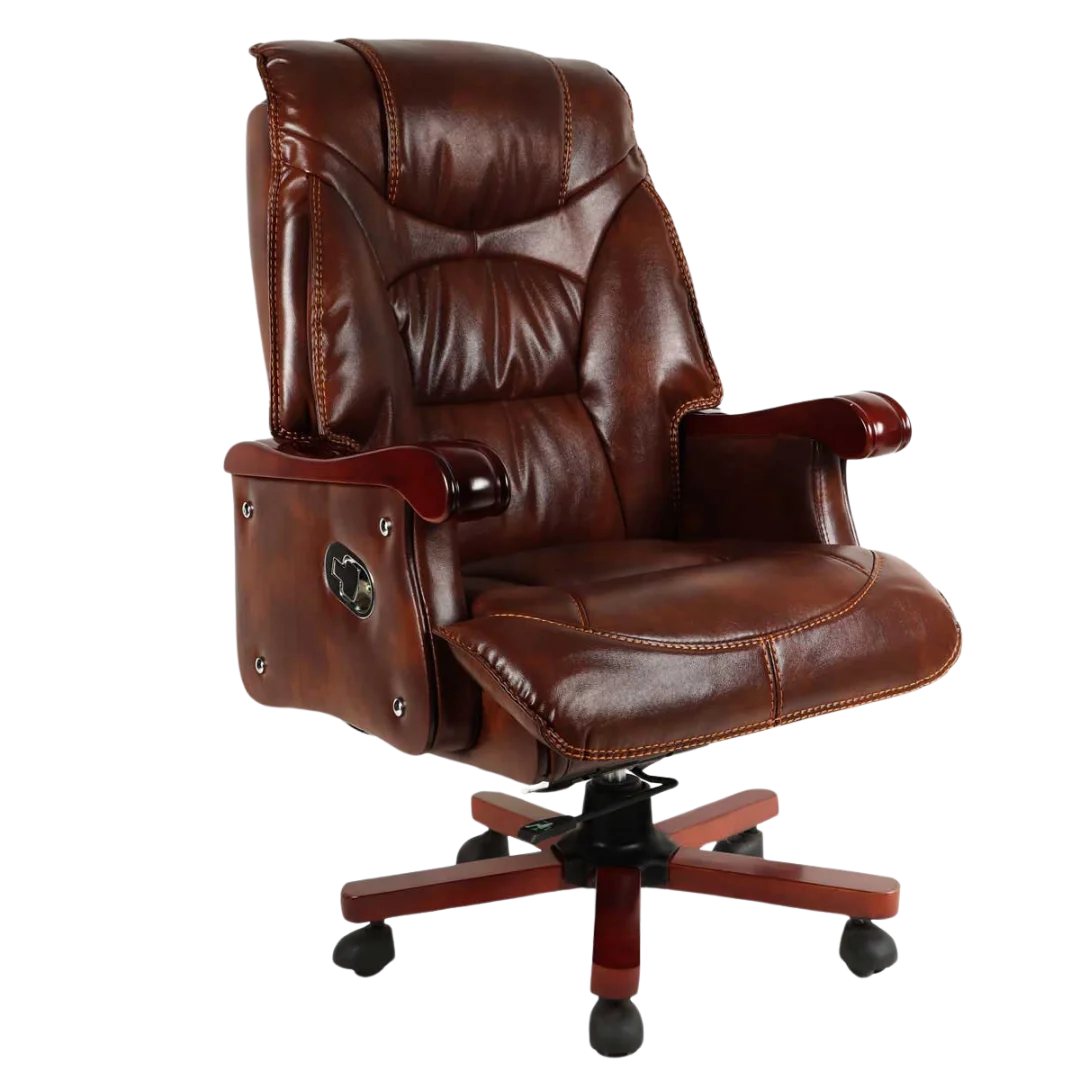 Voila Big and Tall Recliner Office Executive Chair (Brown) Side Angle