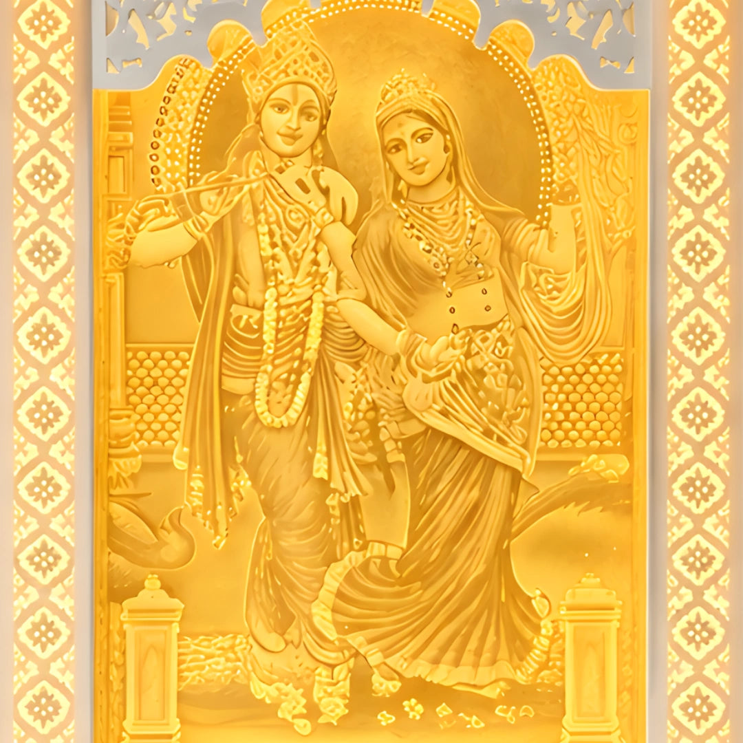 Vrindika Wooden Corian Mandir (White) close view 