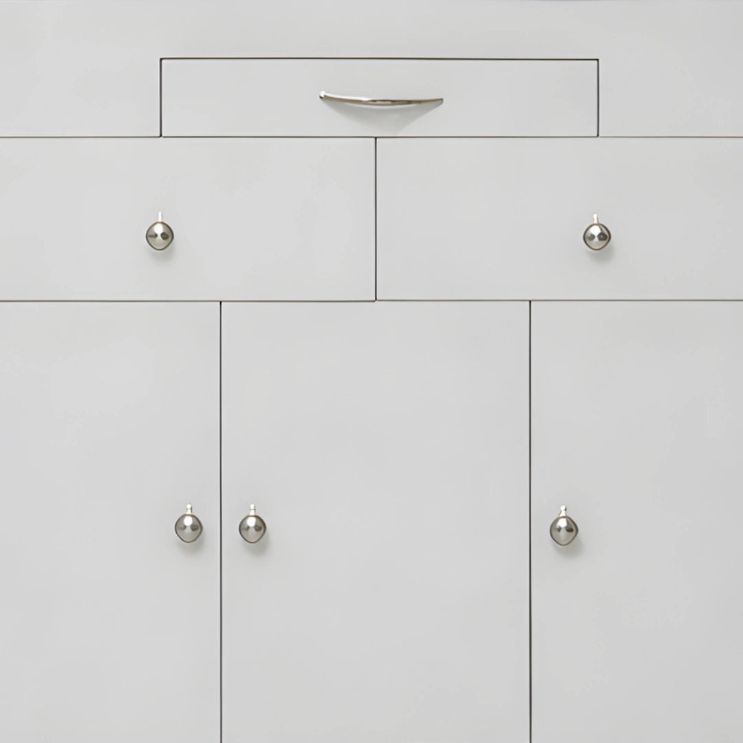 Vrindika Wooden Corian Mandir (White) drawers  view 