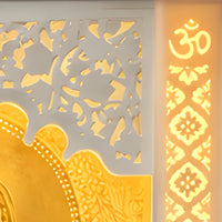 Vrindika Wooden Corian Mandir (White) zoom view 