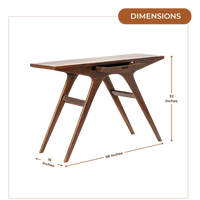 Vritta Solid Wood Writing Table (Teak) Dimensions