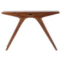 Vritta Solid Wood Writing Table (Teak) Front view
