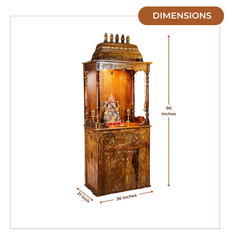Vyanra Sheesham Wood Mandap(Teak) Dimensions