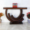 Warc Solid Wood Console Table (Brown) lifestyle view