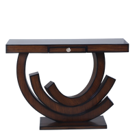 Warc Solid Wood Console Table with Drawer (Mahogany) front view
