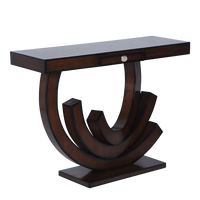 Warc Solid Wood Console Table with Drawer (Mahogany) side angle