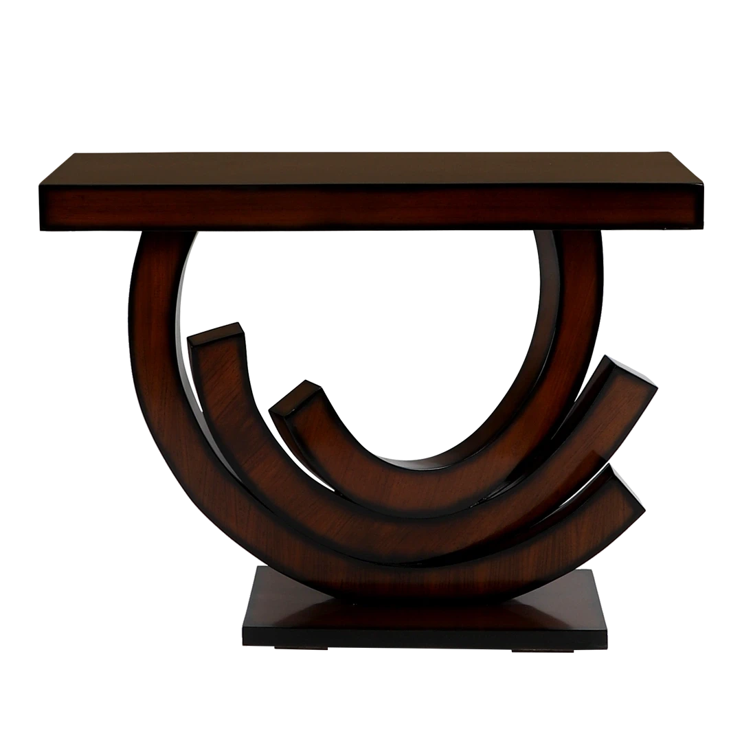 Warc Solid Wood Console Table in Brown color front view