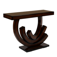 Warc Solid Wood Console Table in Brown color 45° side view
