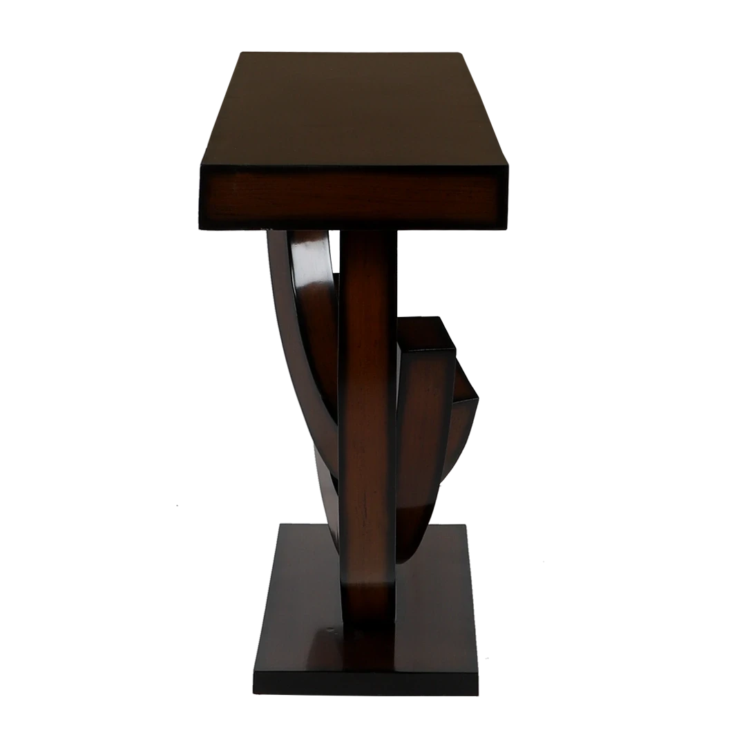 Warc Solid Wood Console Table in Brown color side view