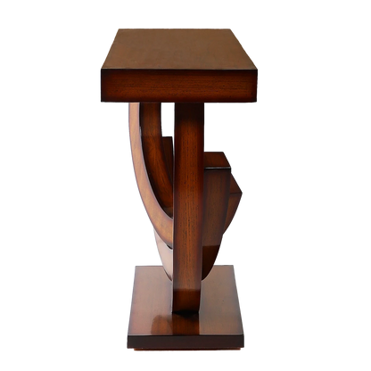 Warc Solid Wood Console Table in Teak color side view