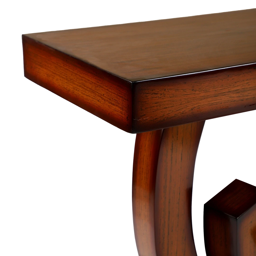 Warc Solid Wood Console Table in Teak color zoom view