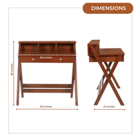 Wisdom Solid Wood Writing Table (Teak) Dimensions