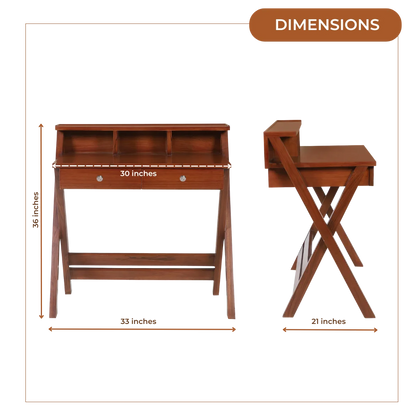 Wisdom Solid Wood Writing Table (Teak) Dimensions