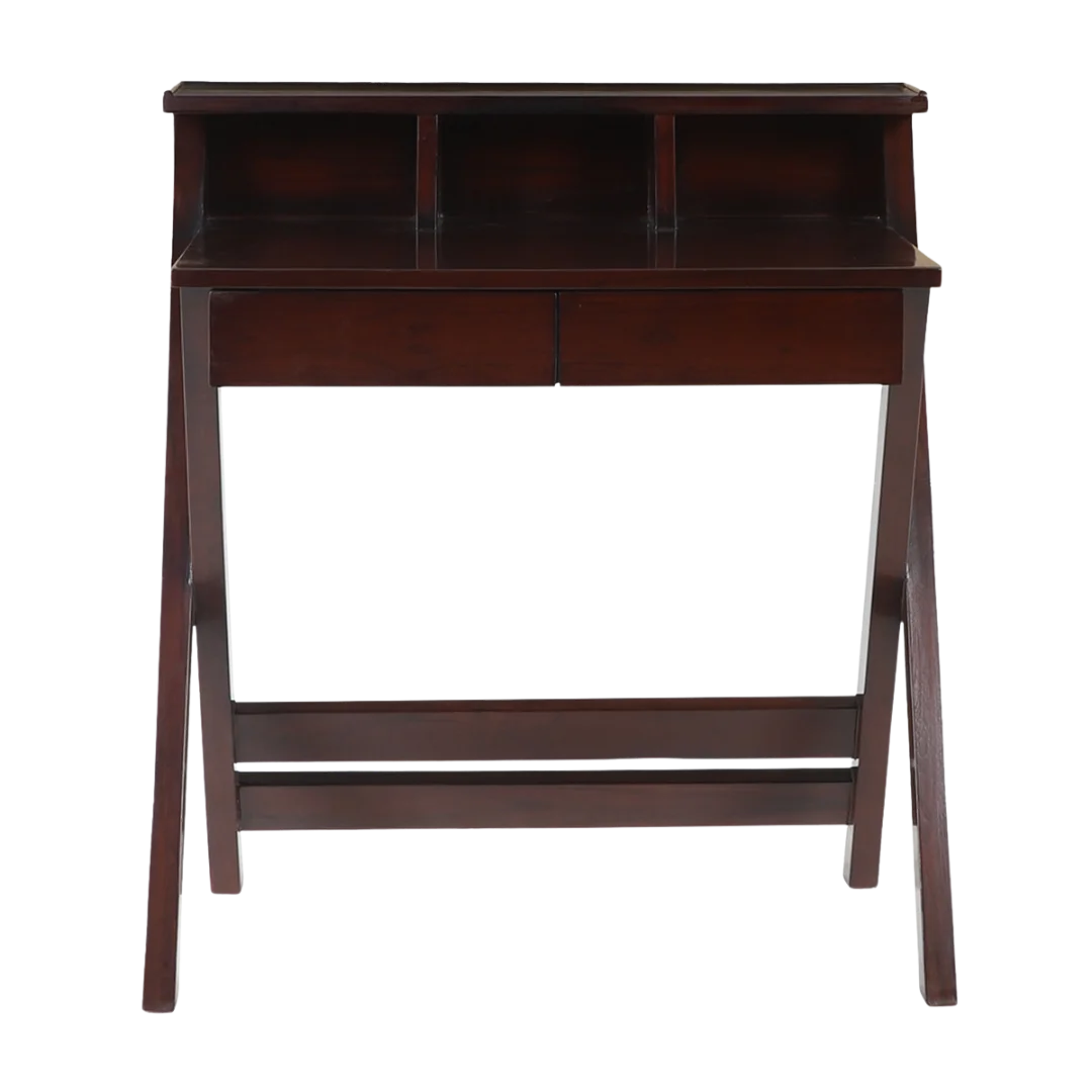 Wisdom Solid Wood Writing Table (Brown)
