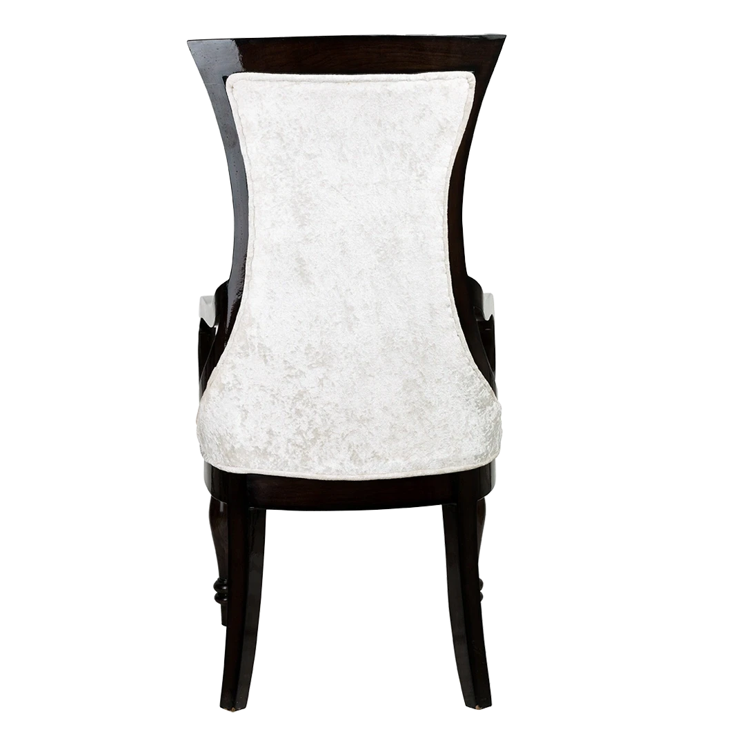 Wlipsy Solid Wood Fabric Wooden Arm Chairs Brown back view