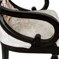Wlipsy Solid Wood Fabric Wooden Arm Chairs Brown Gold zoom view