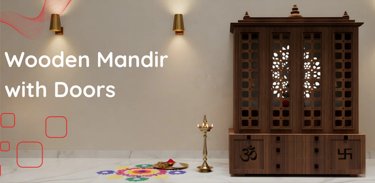 Wooden Mandir with Doors bannner 
