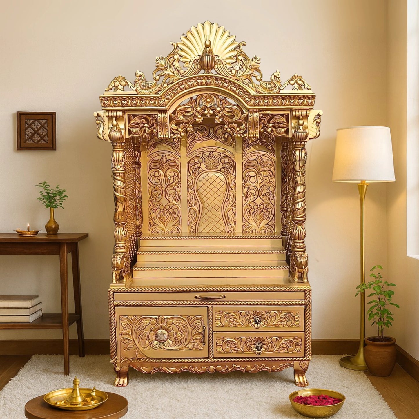 Mangaldeep Teak Wood Mandap (Teak)
