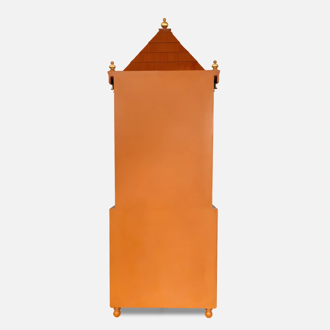 Yash Teak Wood Mandap (White) back view 