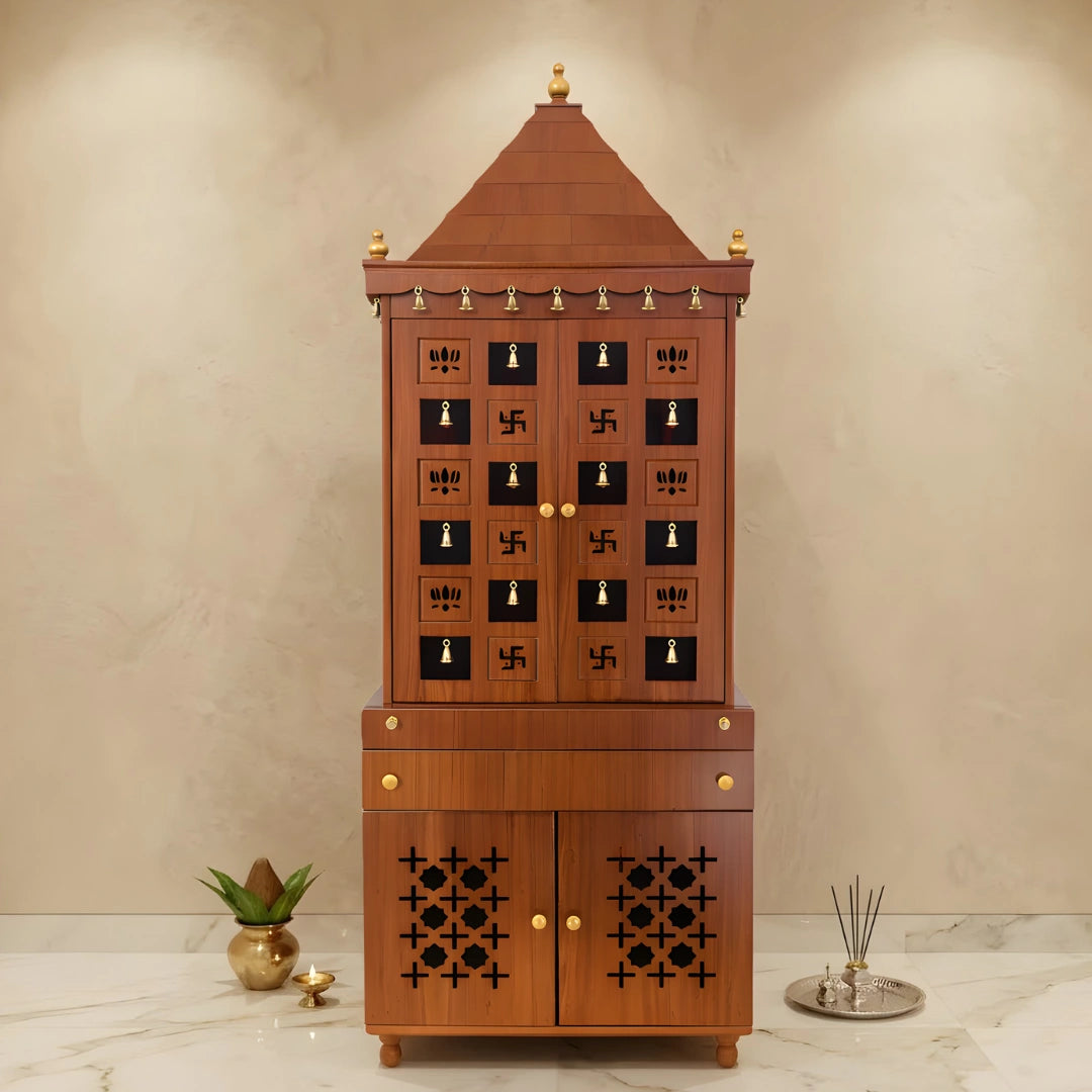 Yash Teak Wood Mandap (White) lifestyle view