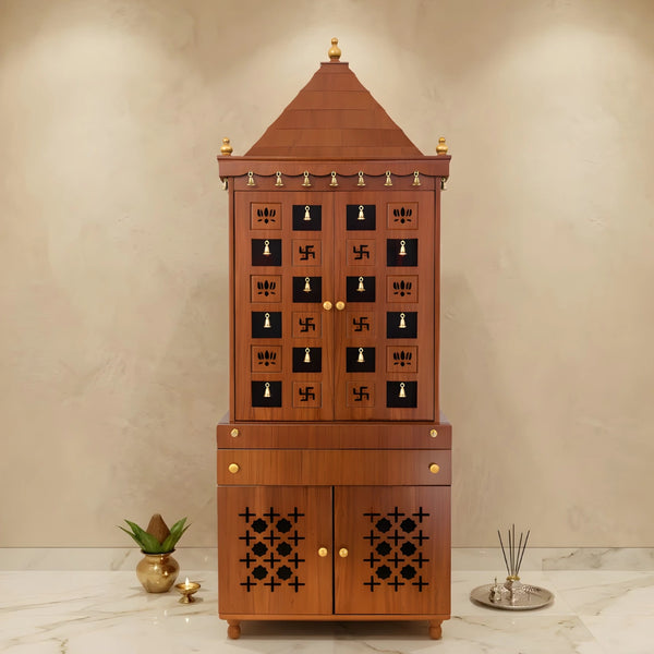 Yash Teak Wood Mandap (White) lifestyle view