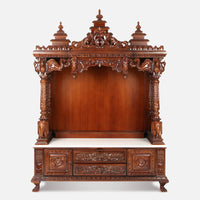 Yashasvi Teak Wood Mandap (Brown) front view 