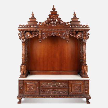 Yashasvi Teak Wood Mandap (Brown) front view 