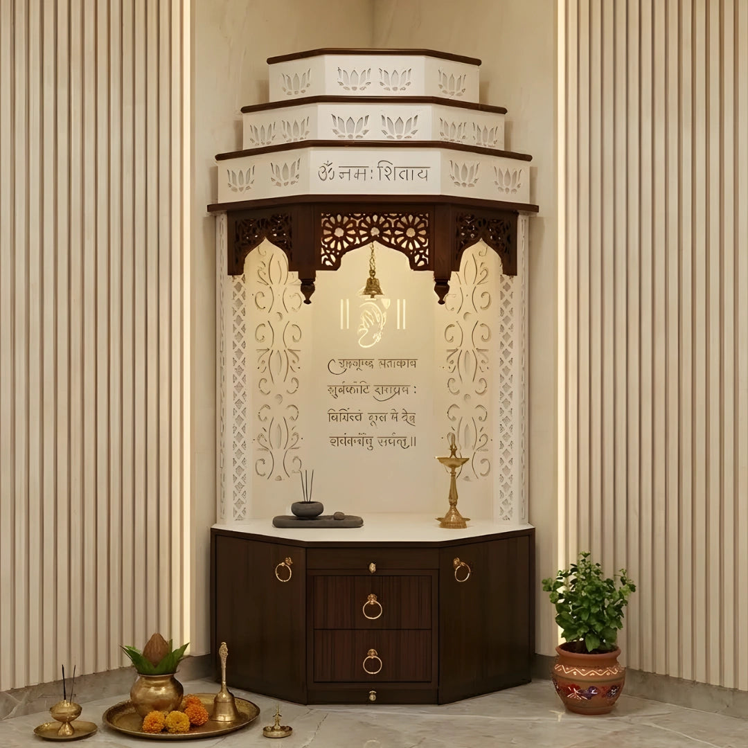 Yatharth Teak Wood Mandap (White) lifestyle view 