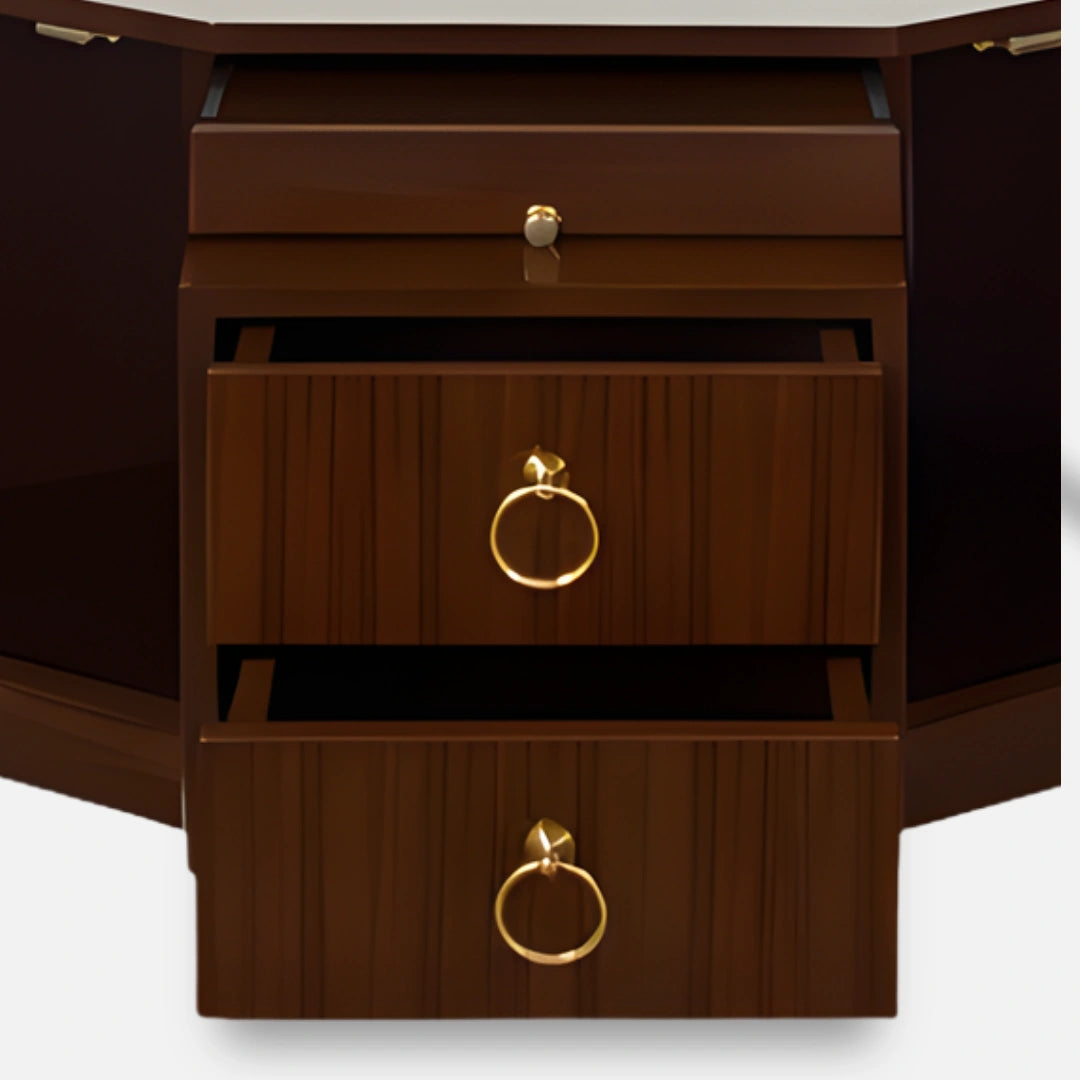 Yatharth Teak Wood Mandap (White) open drawers