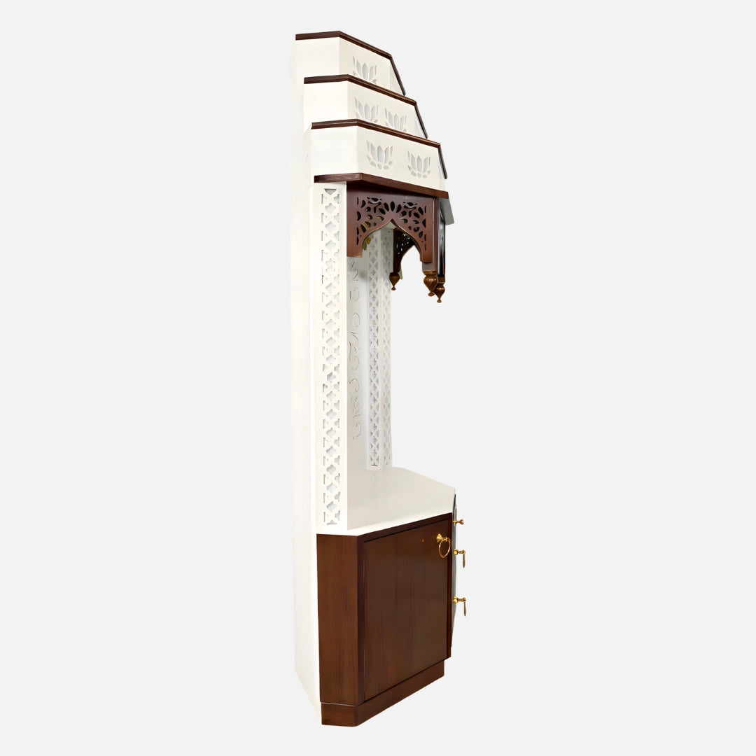 Yatharth Teak Wood Mandap (White) side view