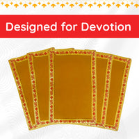 Yellow Pooja Aasan with Red Swastik Border – 11.5x17.5 Inch bulk view