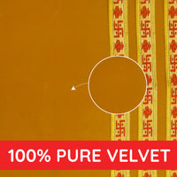 Yellow Pooja Aasan with Red Swastik Border – 11.5x17.5 Inch zoom view