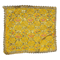 Yellow Pooja Aasan with Sequin Work top view
