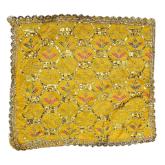 Yellow Pooja Aasan with Sequin Work