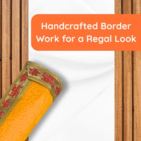 Yellow Velvet Pooja Aasan with Swastik Border – 18x20 Inch border view 