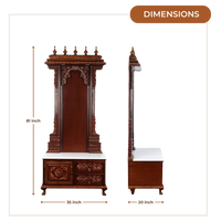 Yogika Teak Wood Mandap (Brown) dimensions