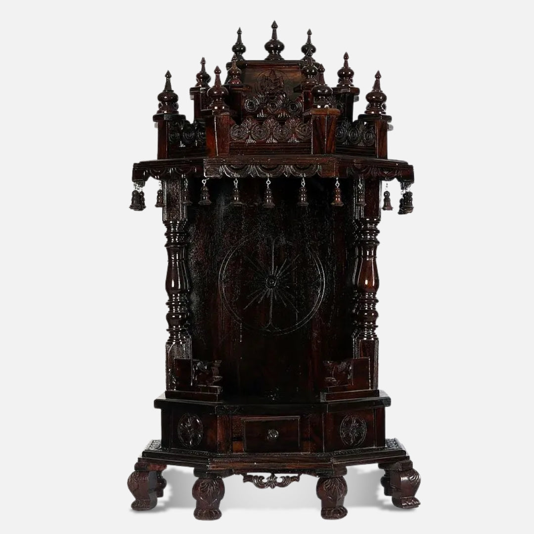 Yugadharma Teak Wood Mandir (Wenge) lifestyle view  front view