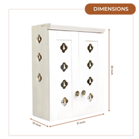 Ziantra Pooja Mandir with Door (White) Dimensions