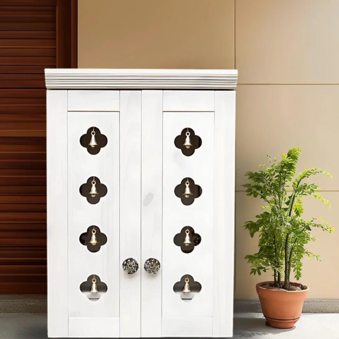 Ziantra Pooja Mandir with Door (White) Lifestyle image 