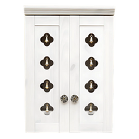 Ziantra Wall Mount Pooja Mandir with Door(White) Front view